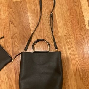Nordstrom black crossbody with wristlet.
